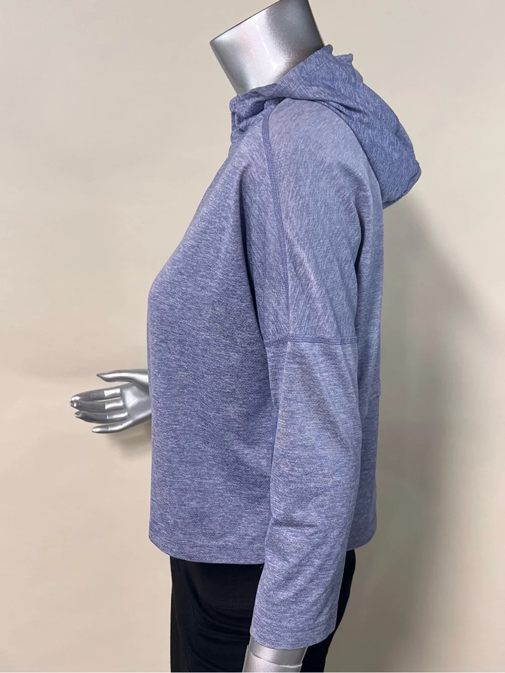 Nike Dri Fit Running Women’s Small Crop Hoodie Athletic Top Half Sleeve Blue